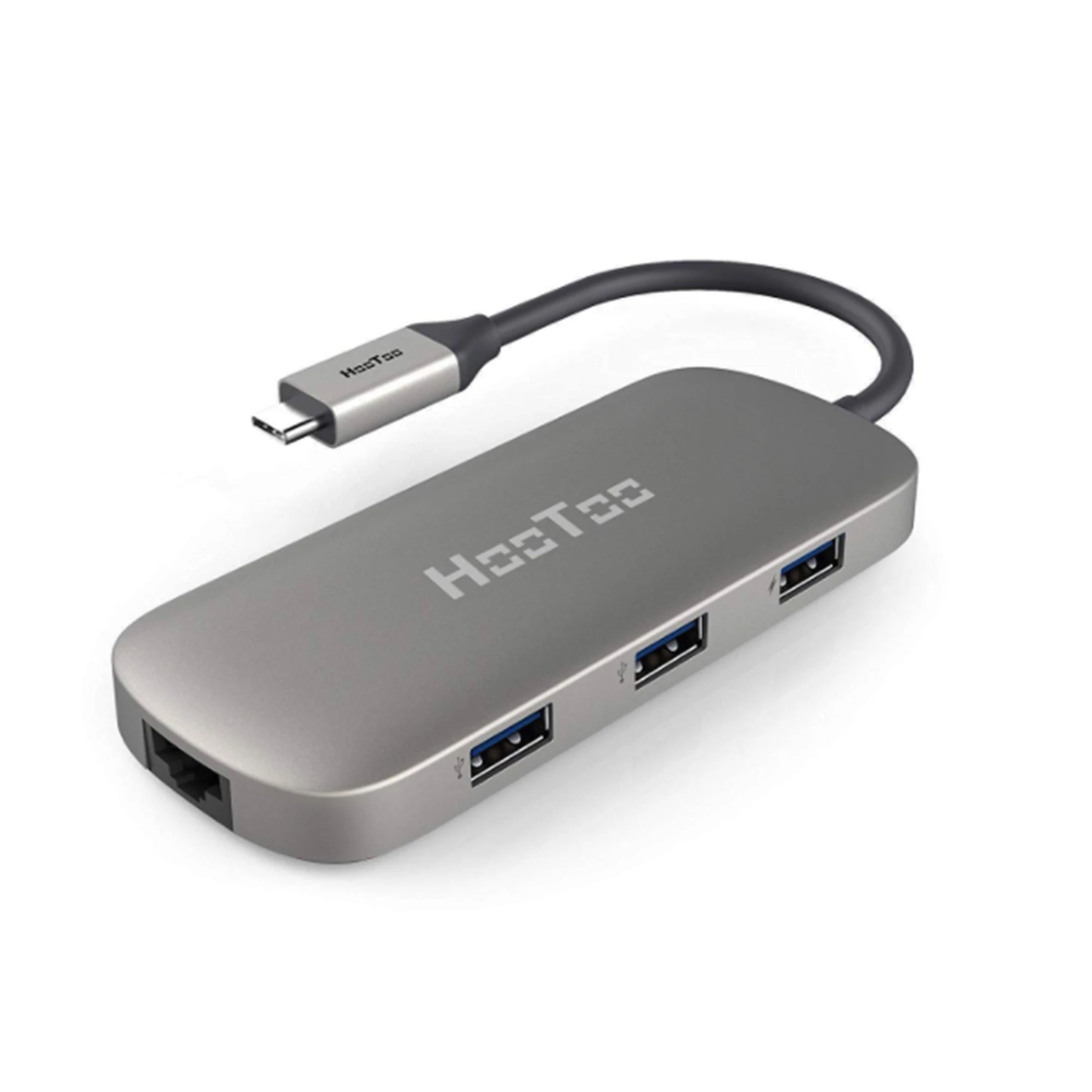 Адаптер HooToo 6-в-1 USB-C to USB-C + HDMI + 3xUSB 3.0 + LAN 1Gb Hub Grey (HT-UC007)